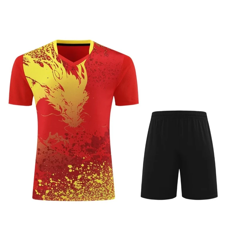 Table Tennis Training China - Pakaian Badminton & Tenis Meja Motif