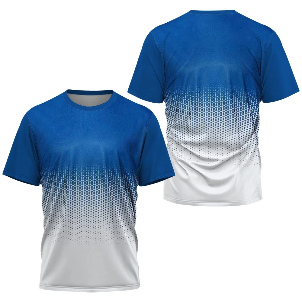 Table Tennis Training China - Kaus Cetak Bergaris Gradien Modis Pakaian