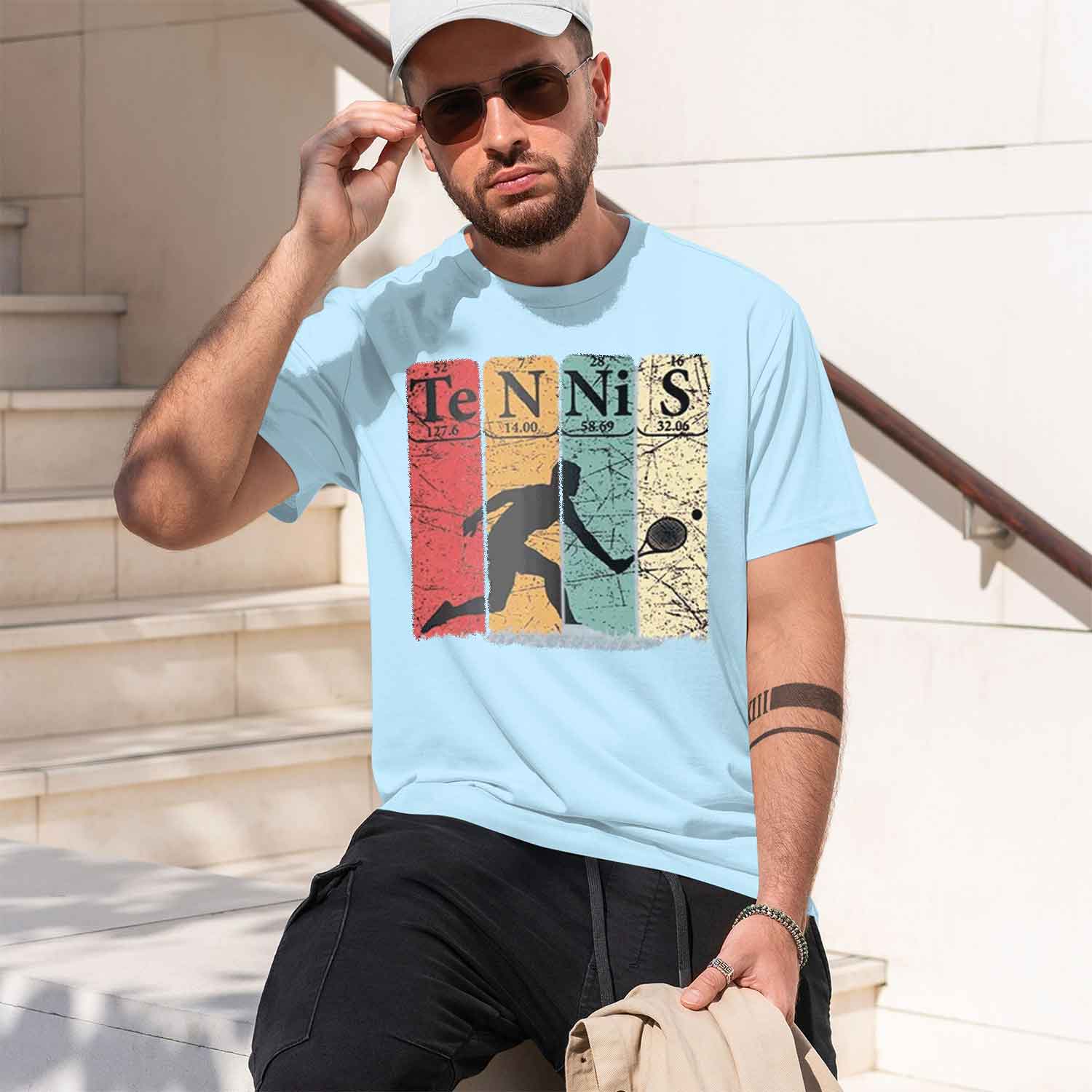 Kaos Pria Vintage Motif Elemen - Table Tennis Player ulasan dan harga